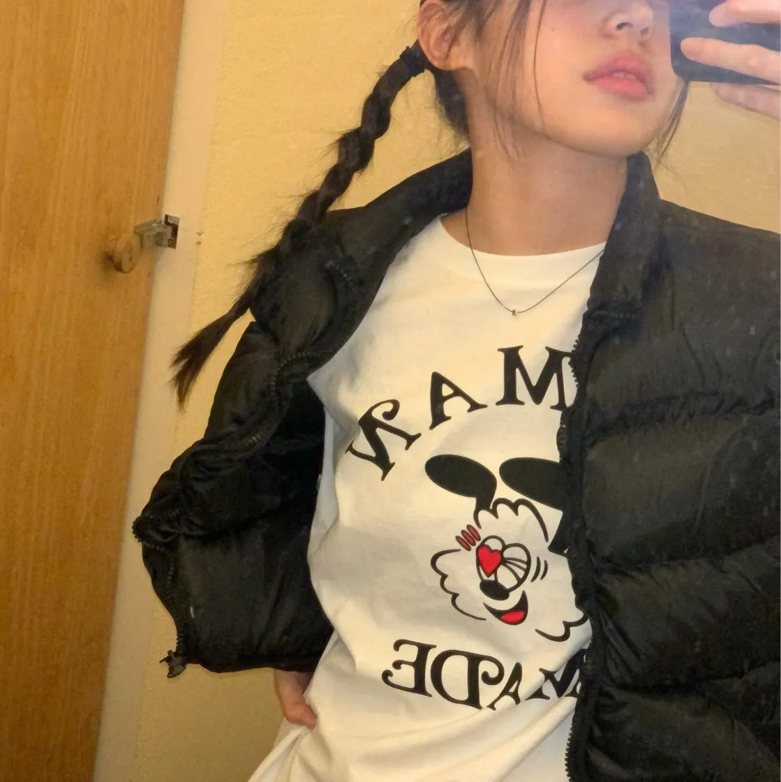 휴먼 메이드 x 베르디 걸스 돈 크라이 밸런타인 데이 롱슬리브 티셔츠 화이트 thumbnail 3