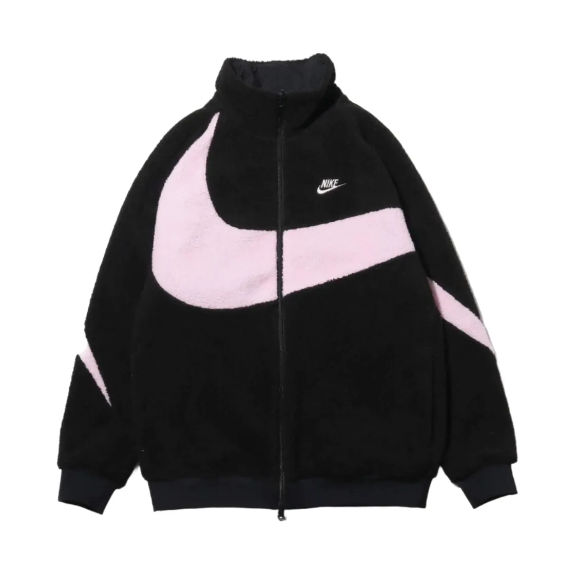 나이키 빅 스우시 풀 집 자켓 블랙 프리즘 핑크