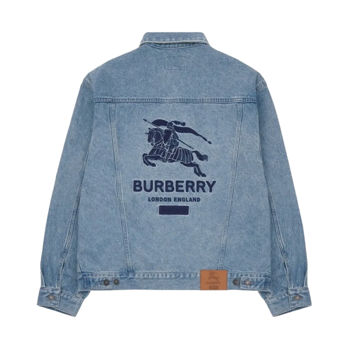 슈프림 x 버버리 데님 트러커 자켓 워시드 블루 - 22SS