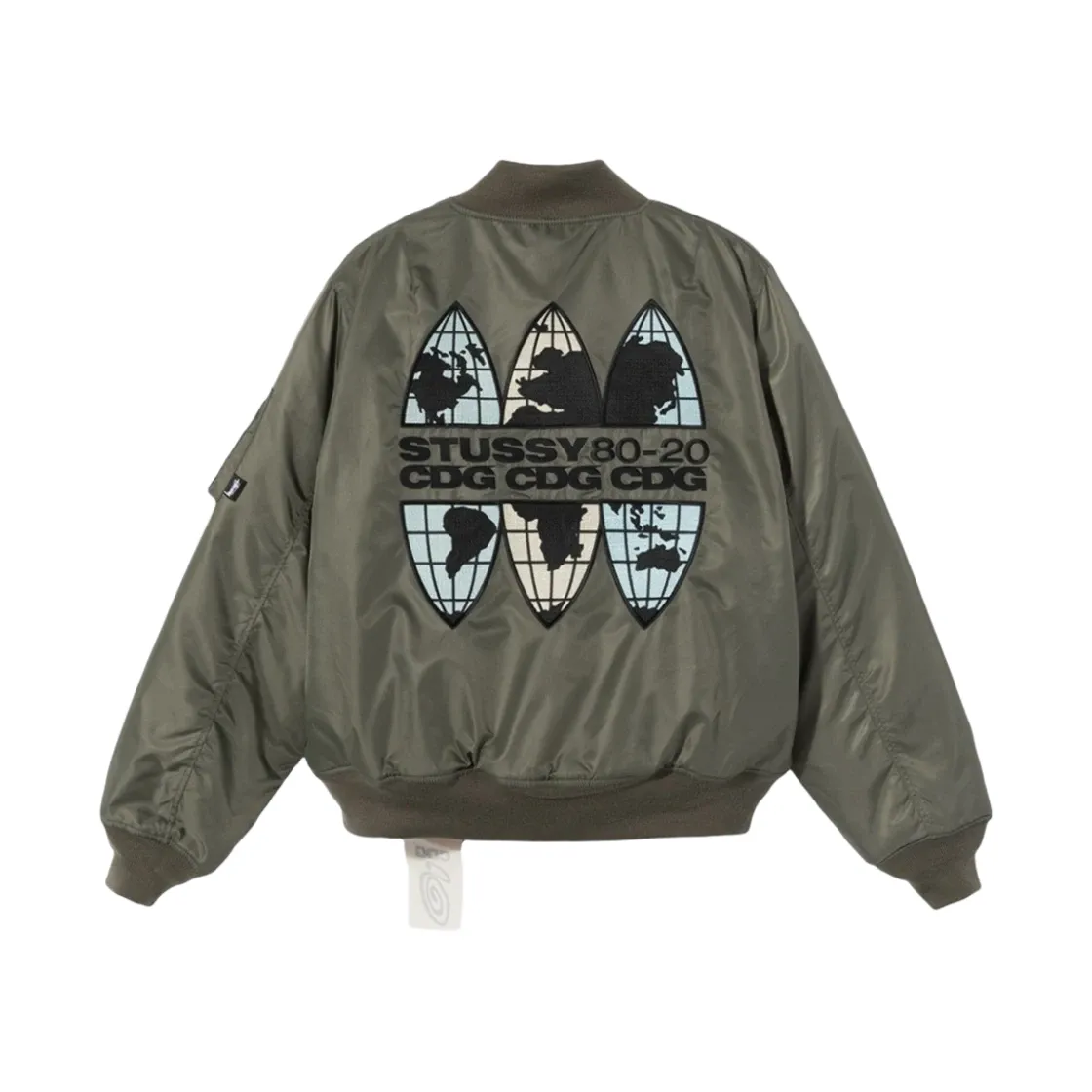 스투시 x CDG MA-1 자켓 올리브
