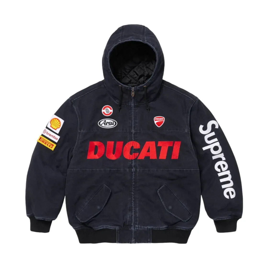 슈프림 x 두카티 후드 레이싱 자켓 블랙 - 24SS