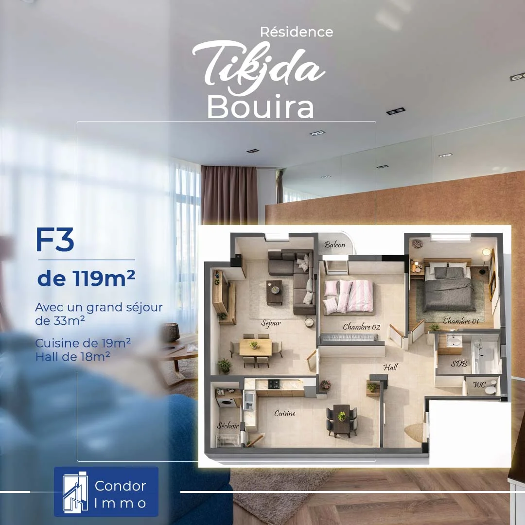 À vendre Appartement - F3 4
