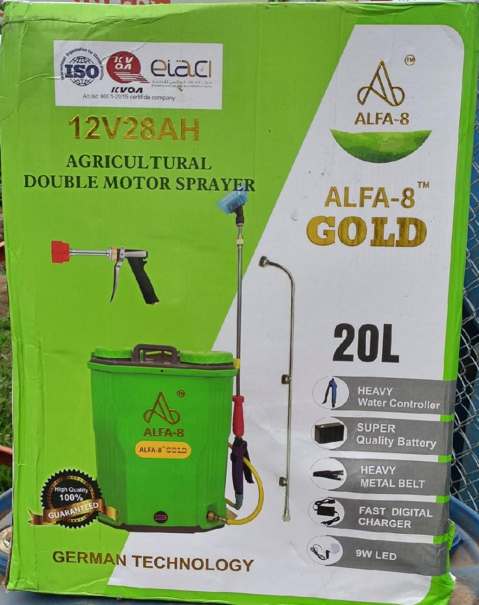 ALFA-8 GOLD 20L Battery Sprayer Pump – Double Motor, 12V 28Ah