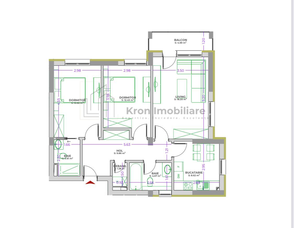Apartament 3 camere DECOMANDAT