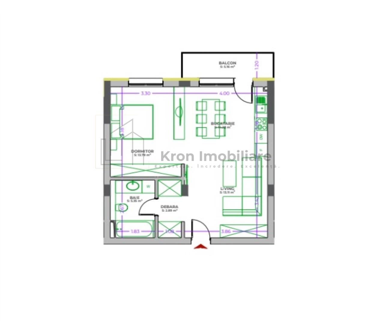 Apartament 2 camere nedecomandat