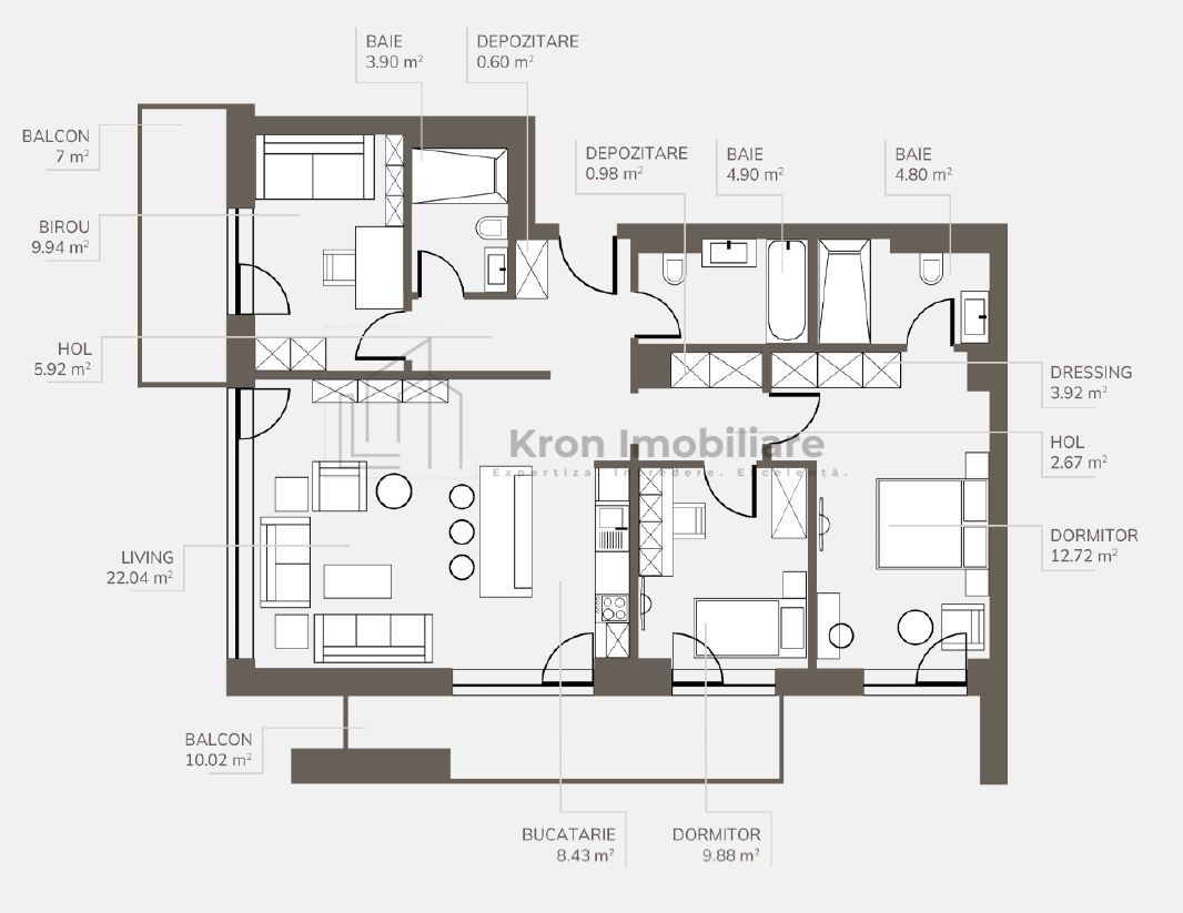 Apartament 3 camere PLUS