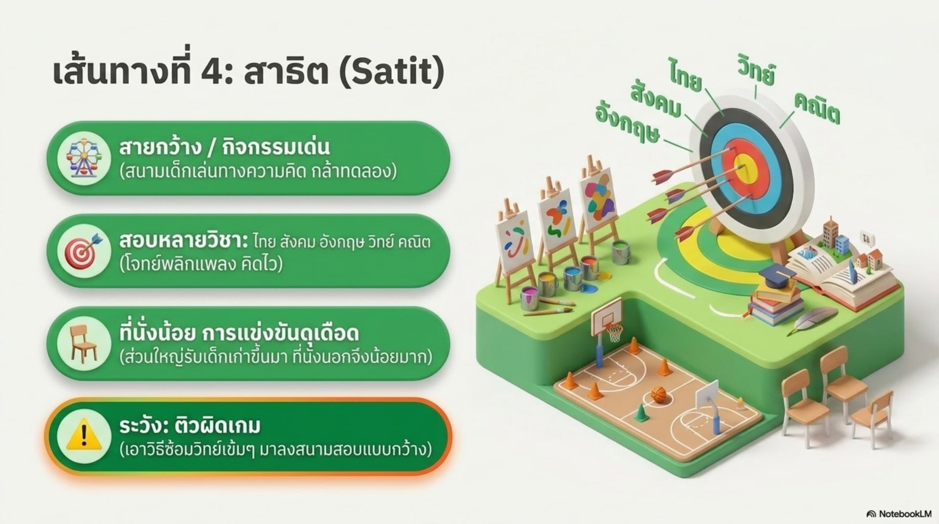 เส้นทางที่ 4 สาธิต — สายกว้างกิจกรรมเด่น สอบหลายวิชาทั้งไทย สังคม อังกฤษ วิทย์ คณิต ที่นั่งน้อยแข่งขันดุเดือด ระวังติวผิดเกม