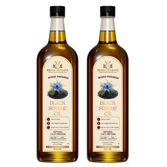 Wood Pressed Black Sesame Oil - Image 1