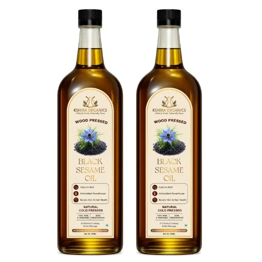 Wood Pressed Black Sesame Oil - Image 1