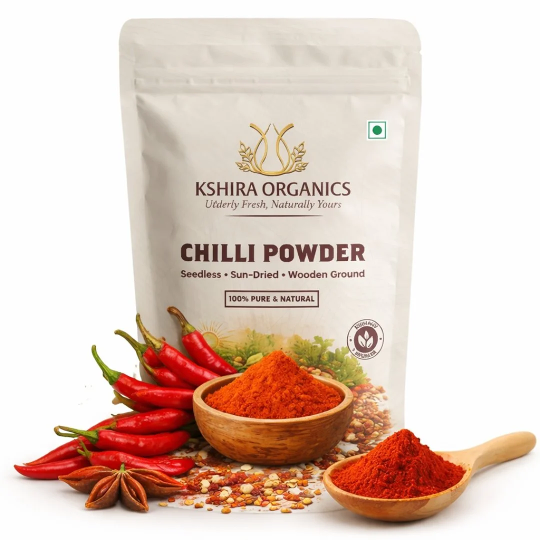 Kshira Organics Stone Ground Seedless Red Chilli Powder