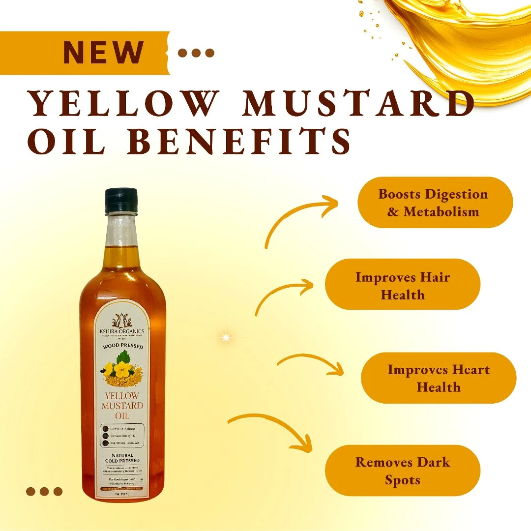 Kshira Organics Wood Pressed Yellow Mustard Oil — Kachi Ghani thumbnail 3
