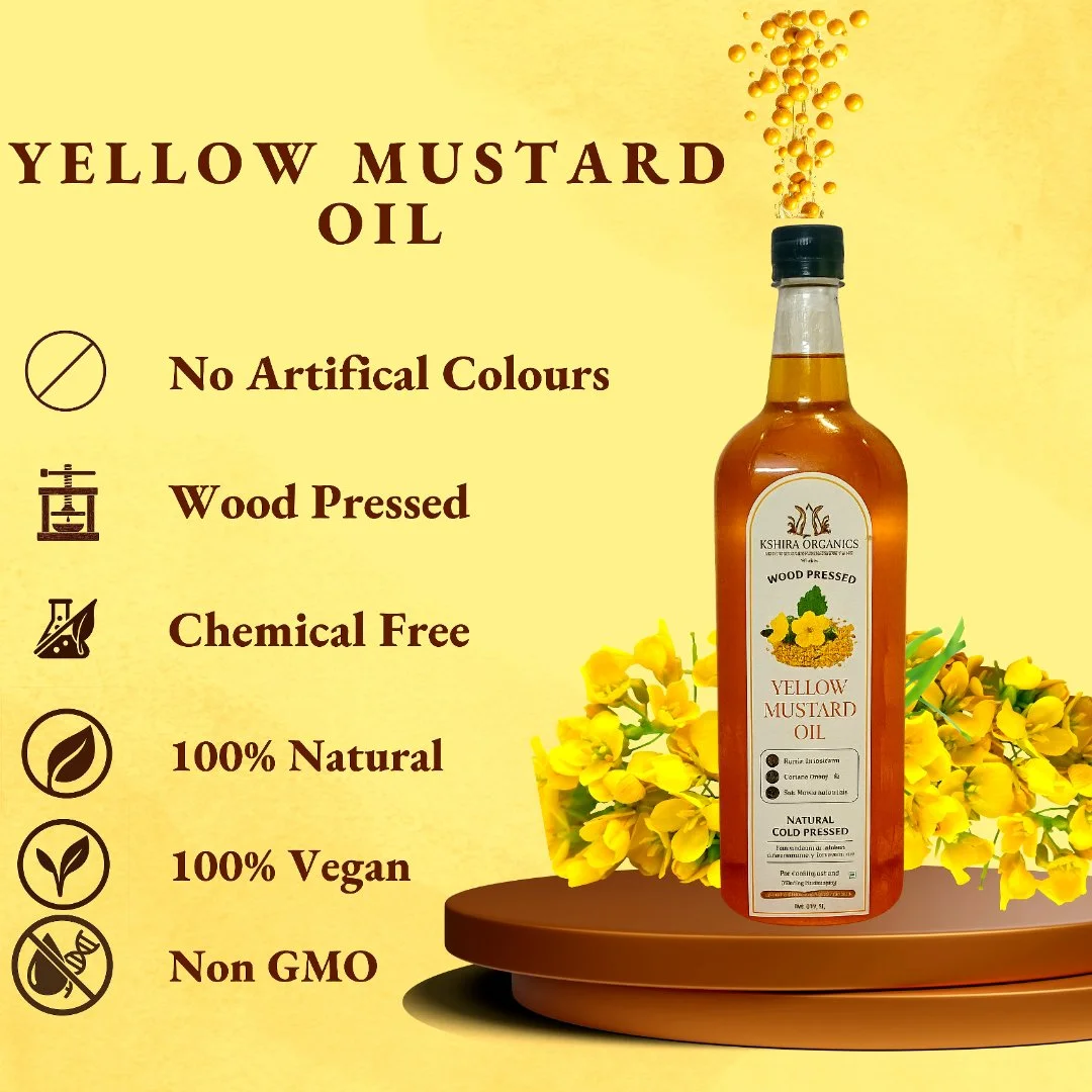 Kshira Organics Wood Pressed Yellow Mustard Oil — Kachi Ghani thumbnail 5