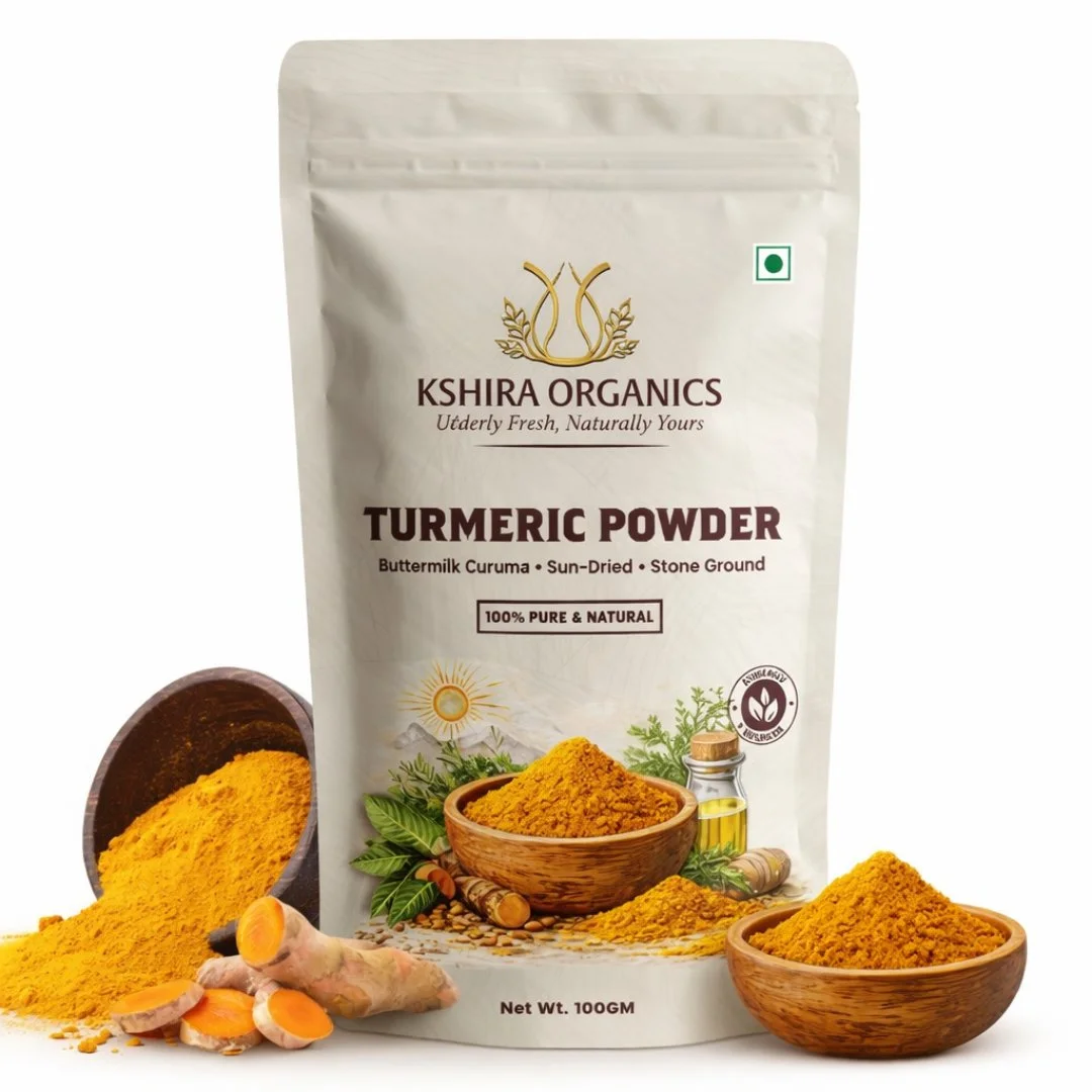 Kshira Organics Stone Ground Turmeric Powder