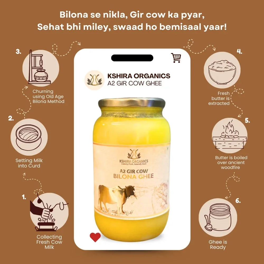 Kshira Organics A2 Gir Cow Bilona Ghee thumbnail 2