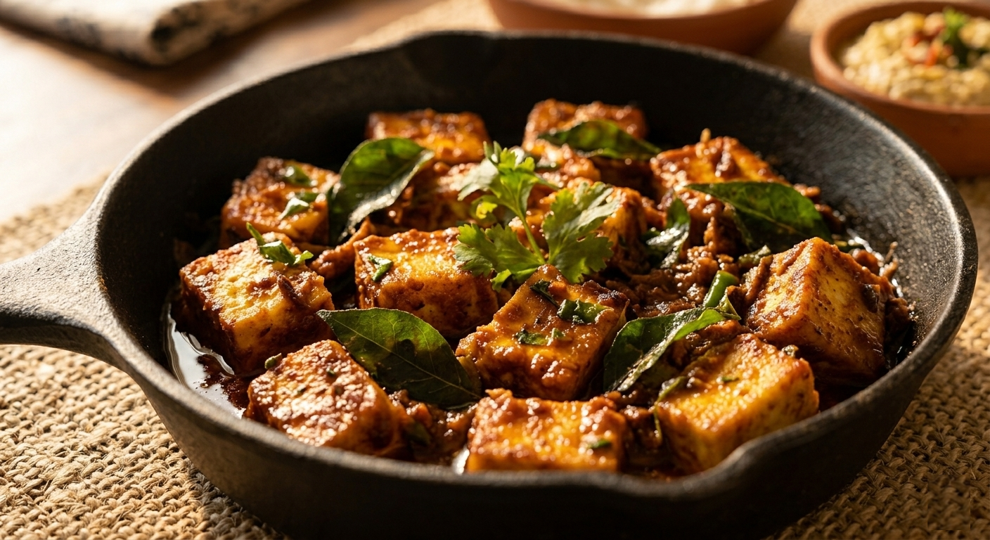 Authentic Mangalorean Ghee Roast Paneer Recipe with Bilona Ghee
