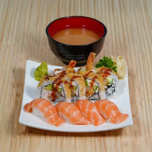 Roll + Salmon Lunch Special