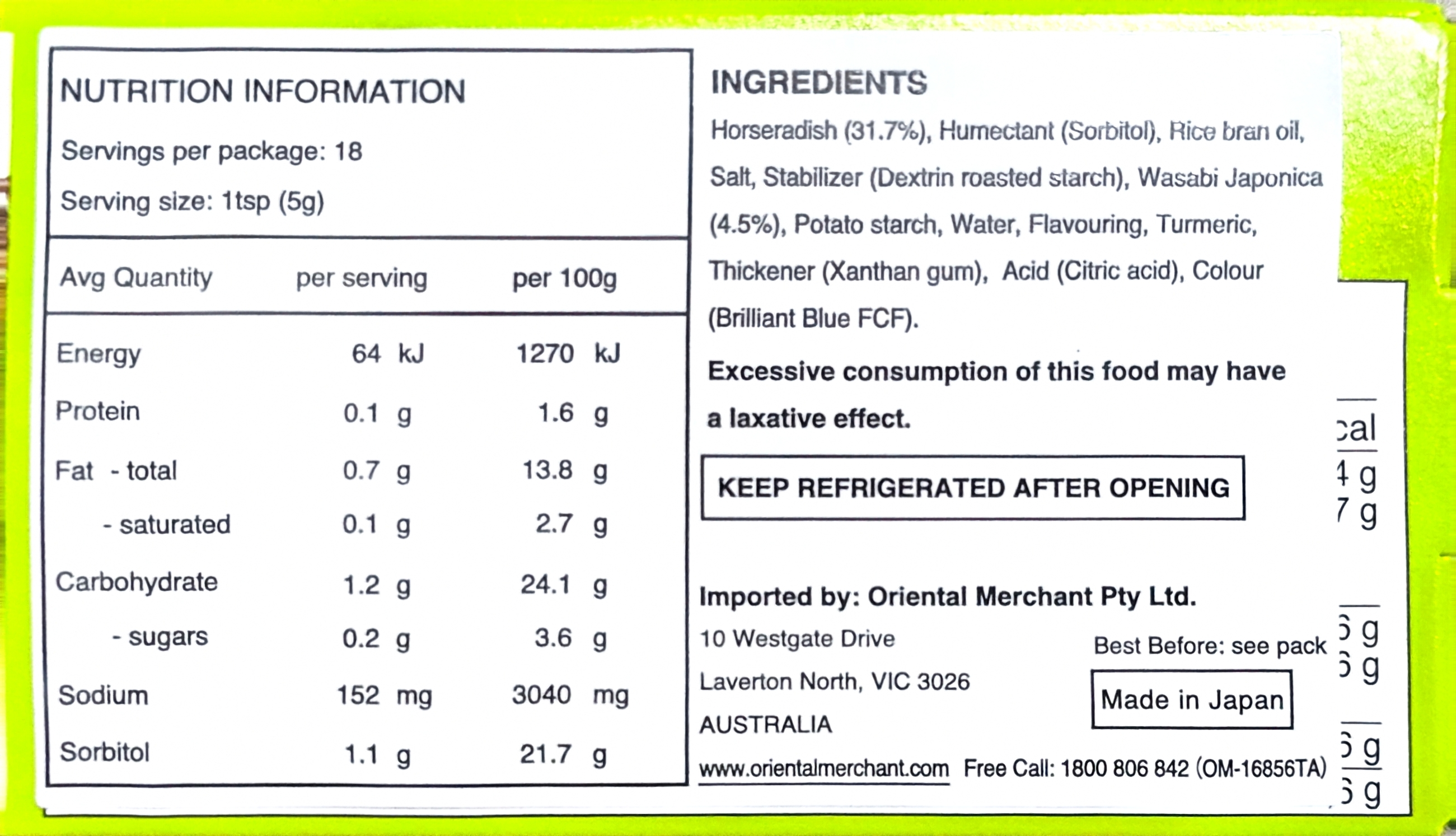 Product Label 1