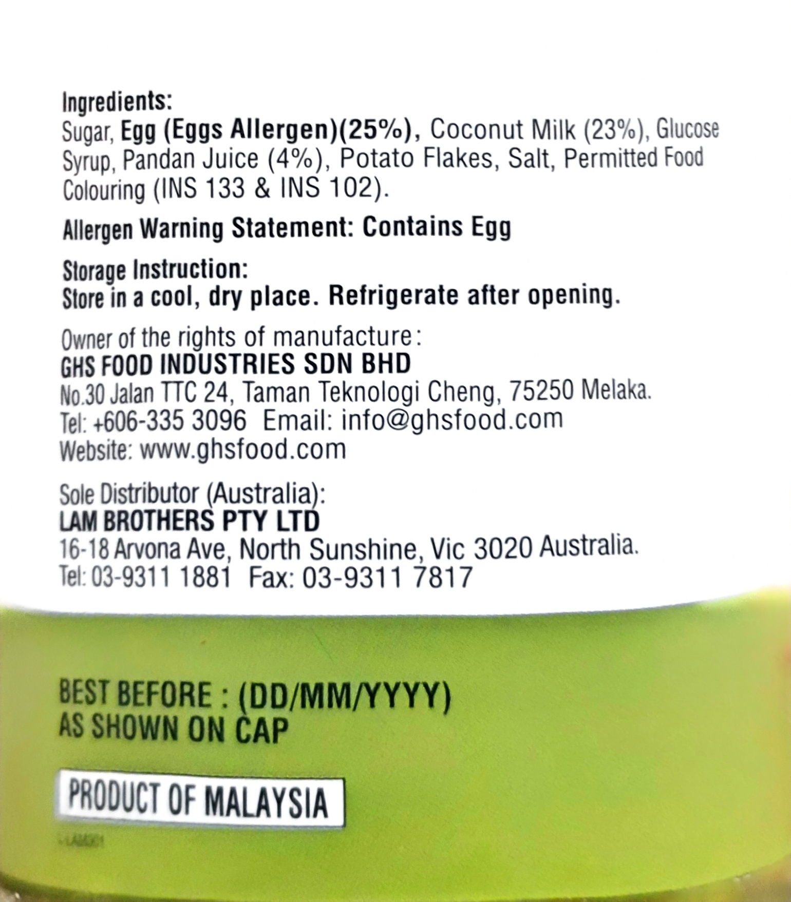 Product Label 1