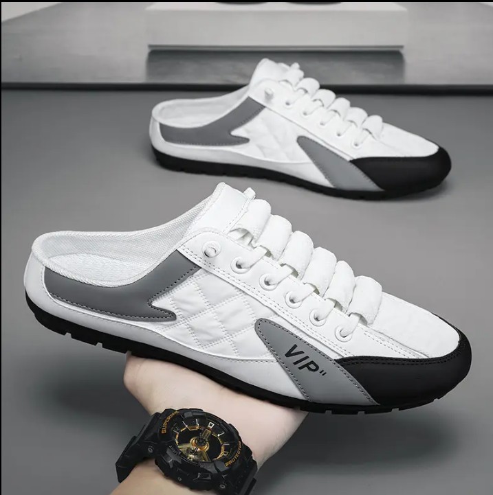 Summer 2023 Half Slippers for Men Trendy Men’s Flat Bottom Casual Shoes Soft Sole Support Shoes