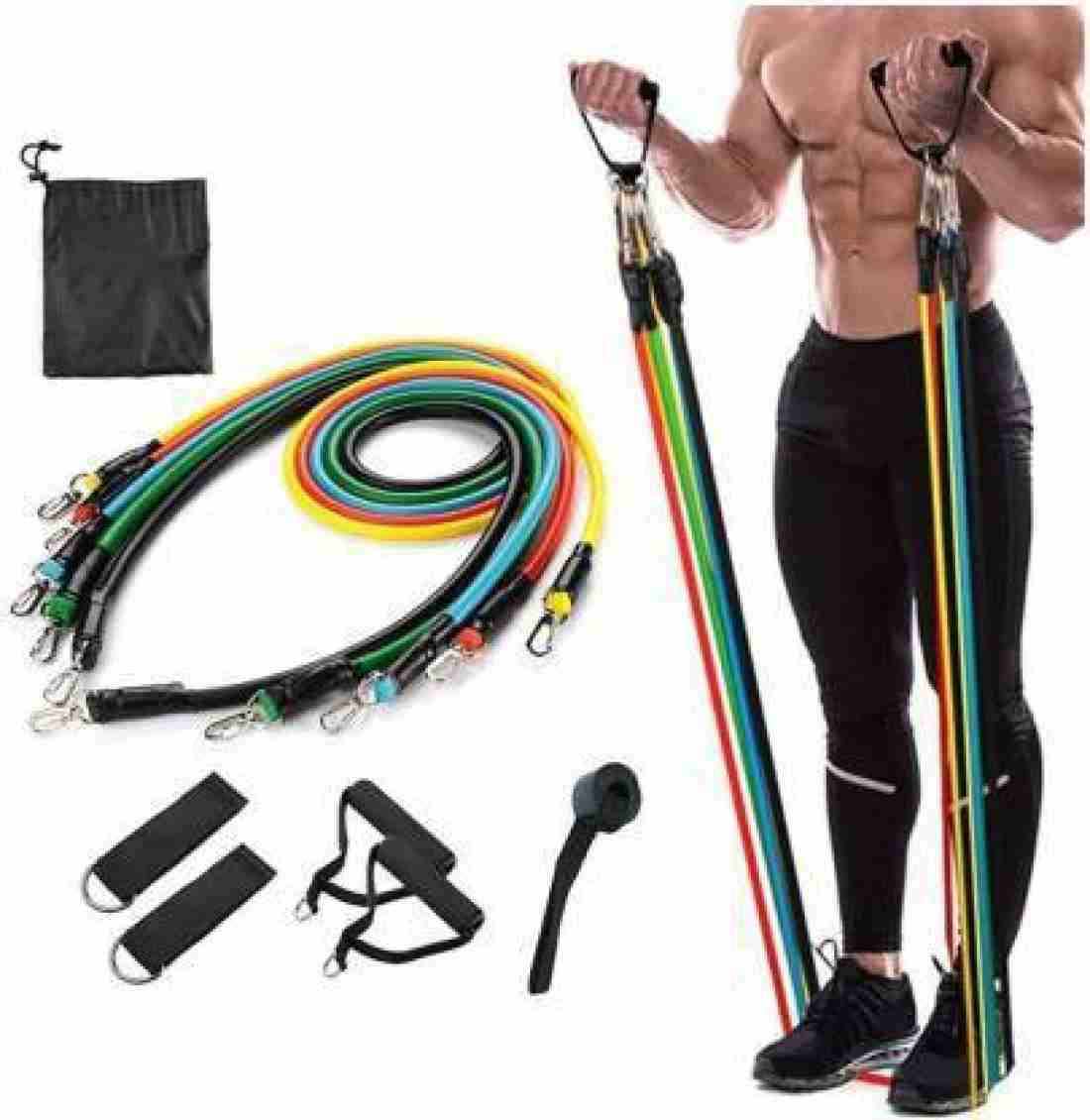 Fitness Scout Resistance Bands 5 PCS Stretching,Therapy,Home Workout Toning Tube Resistance Tube Resistance Tube (Multicolor)