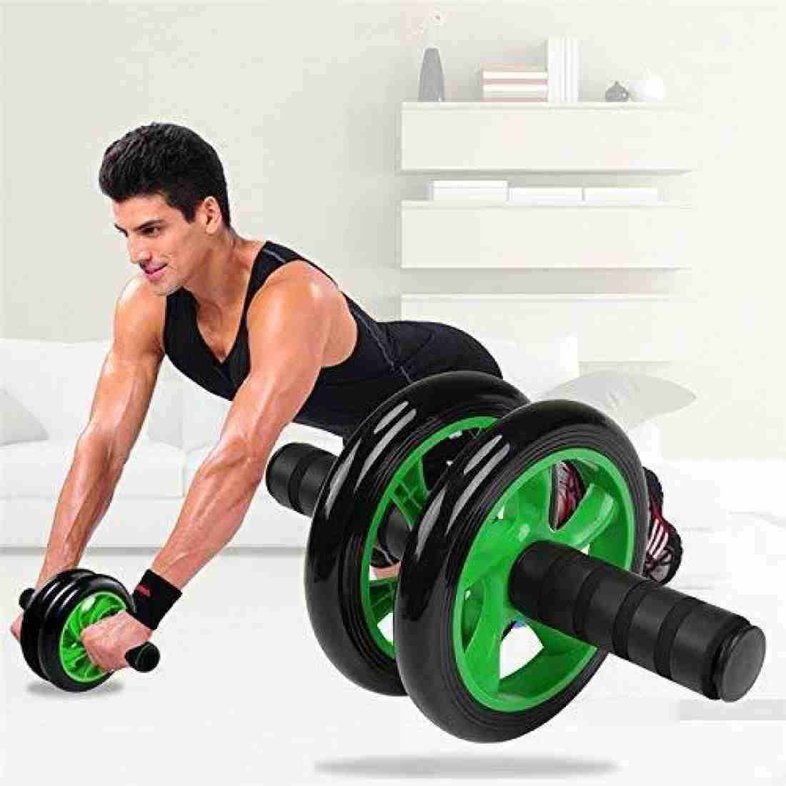 Shopeleven Port le dominal Double Wheel Gym For Fitness Equipment Ab Exerciser (Black)