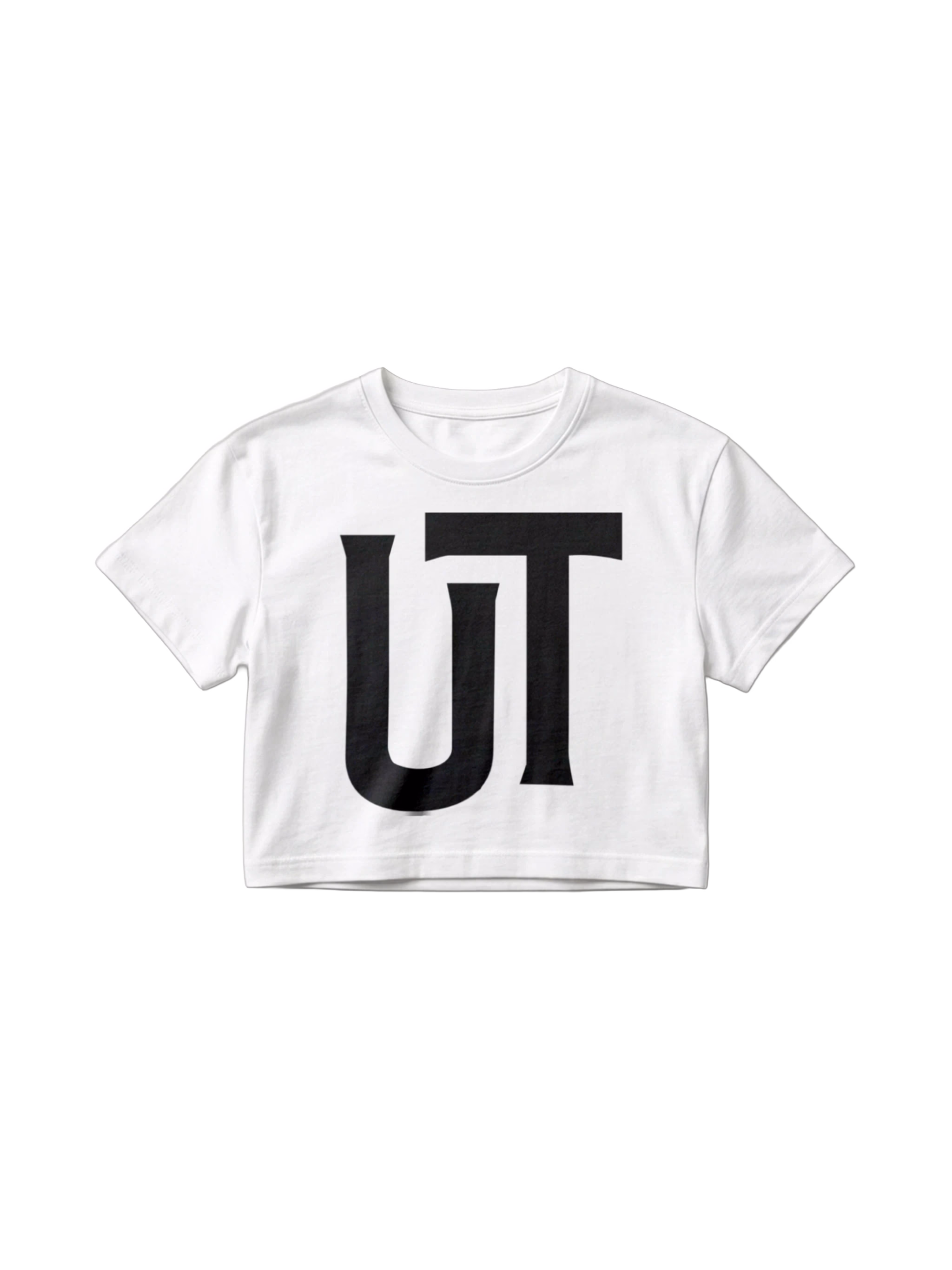 Crop Top Blanco con Diseño UT - Camiseta Corta Estilo Universitario 3