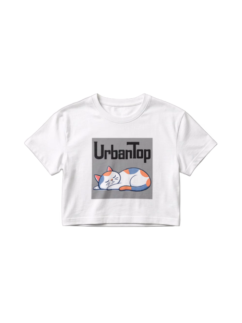 Top Oversize Blanco con Diseño de Gato Durmiendo - Estilo Urbano 3