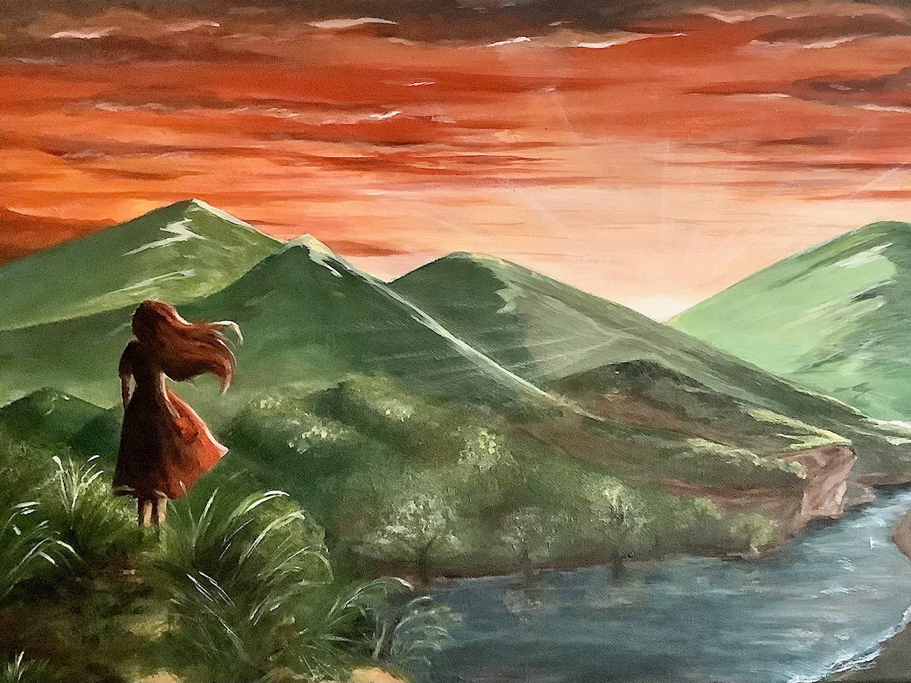 Schilderij van een vrouwengezicht