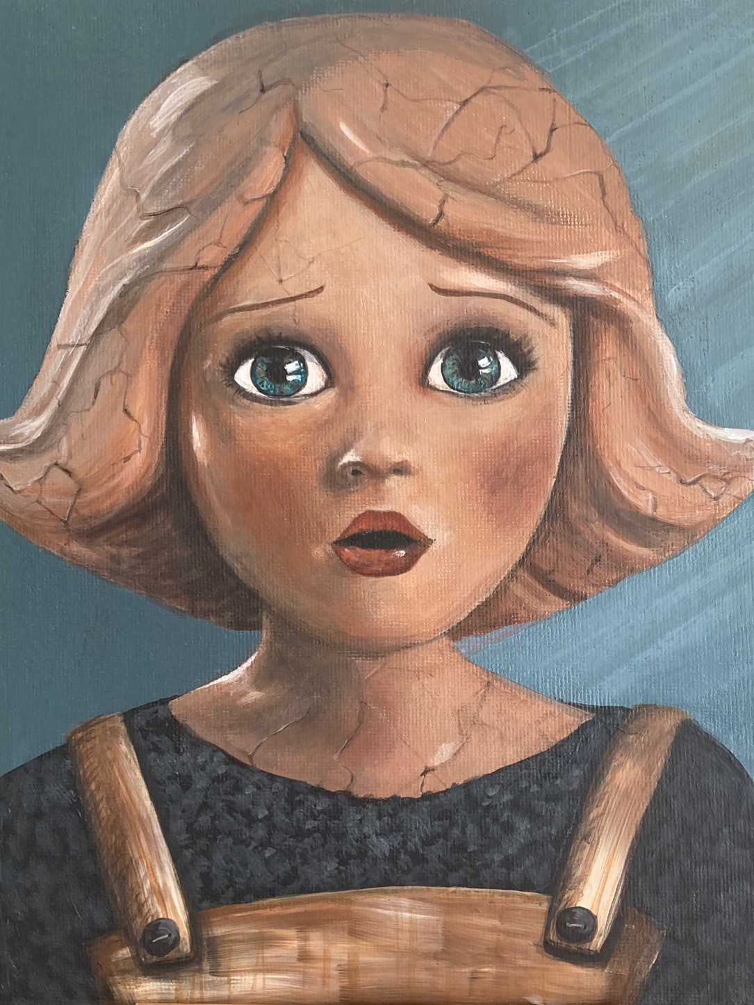 Schilderij van een vrouw met bloemen