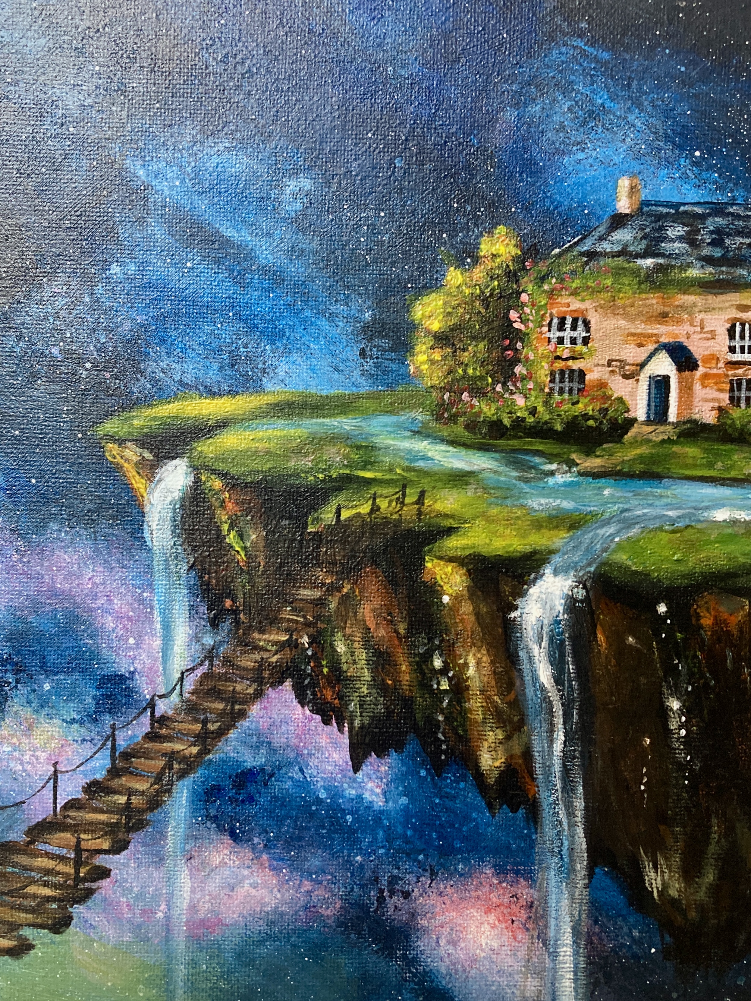 Schilderij van een kleurrijke vogel