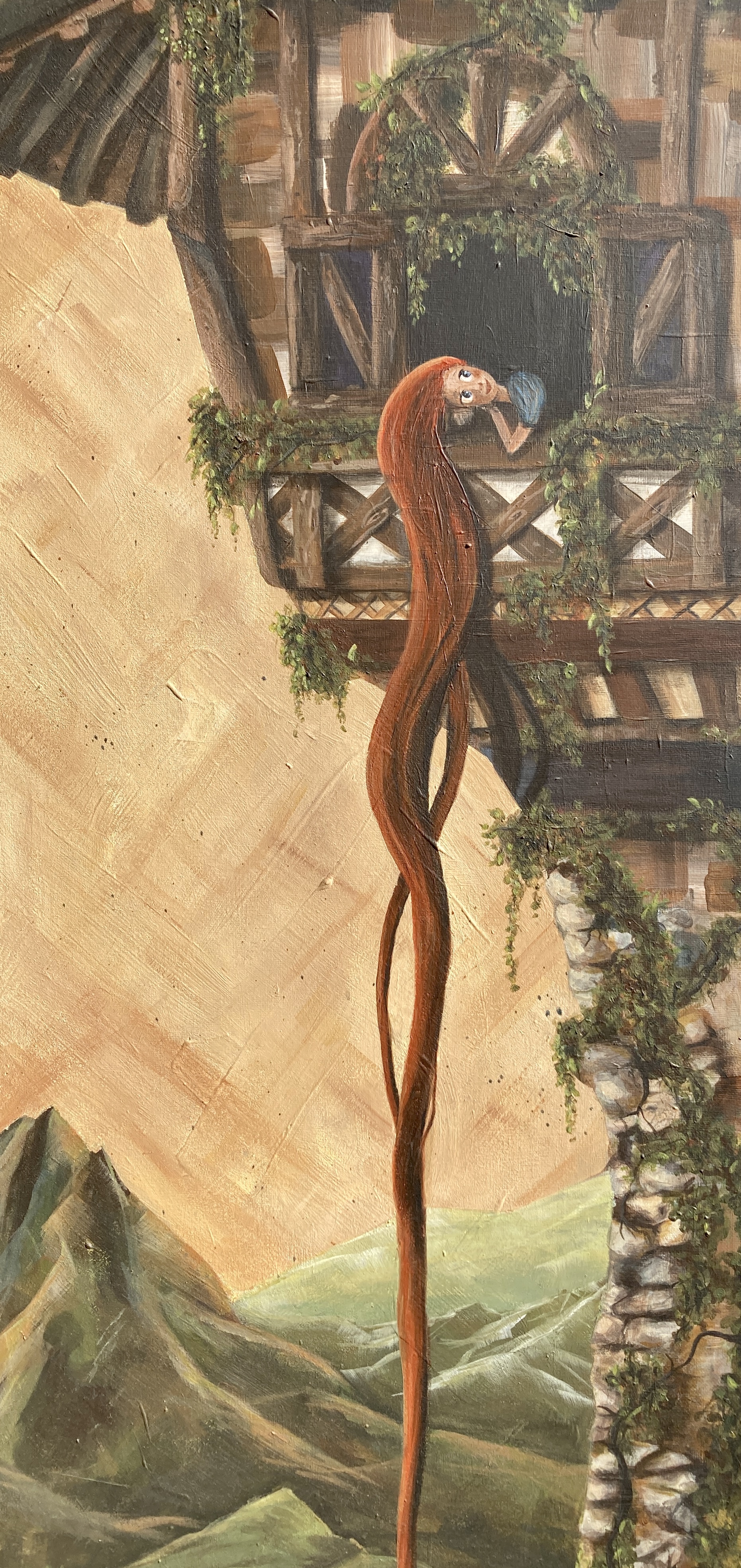 Schilderij van een vrouwengezicht