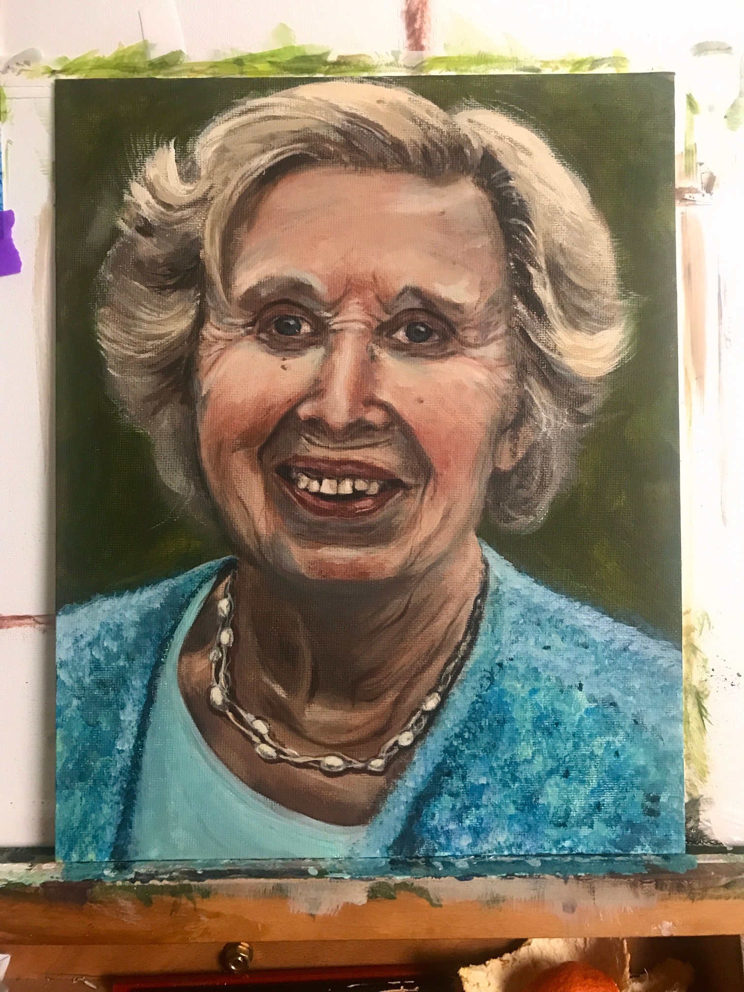 Handgeschilderd portret van een geliefde