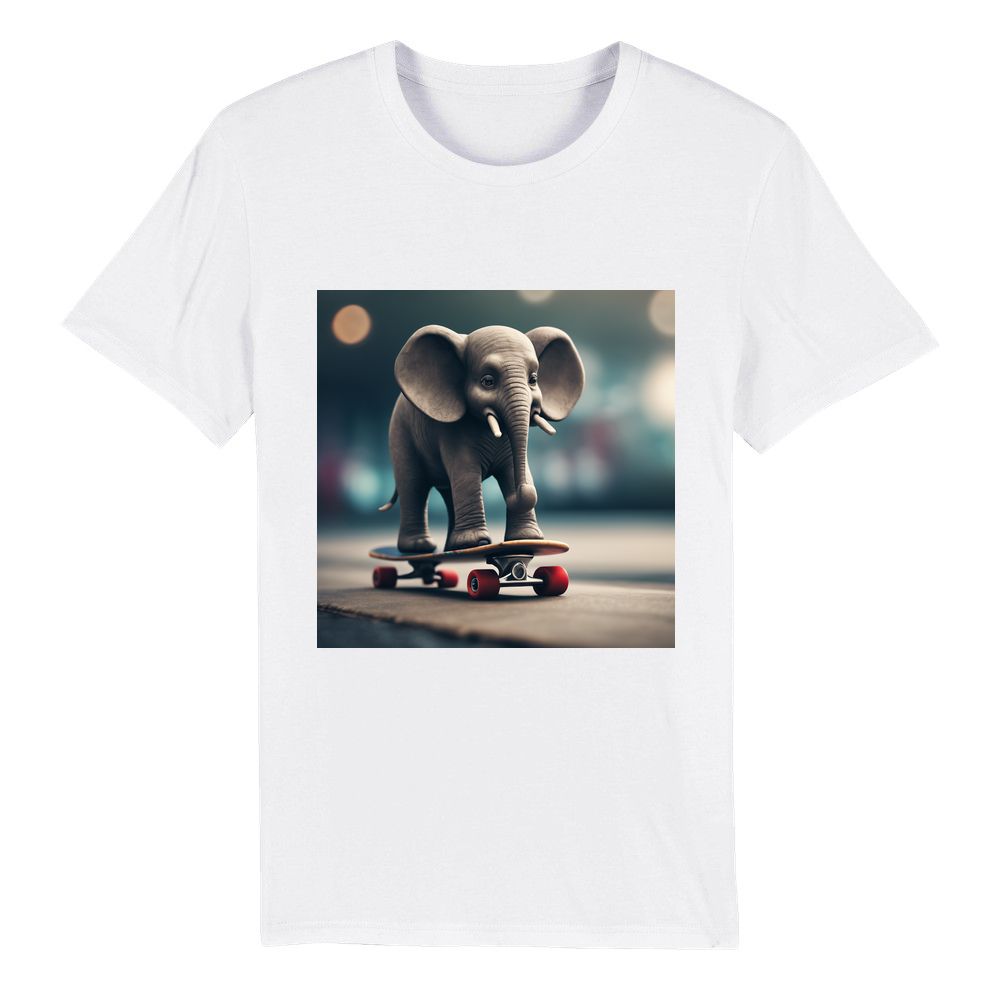 Tegn en elefant der står på skateboard 
