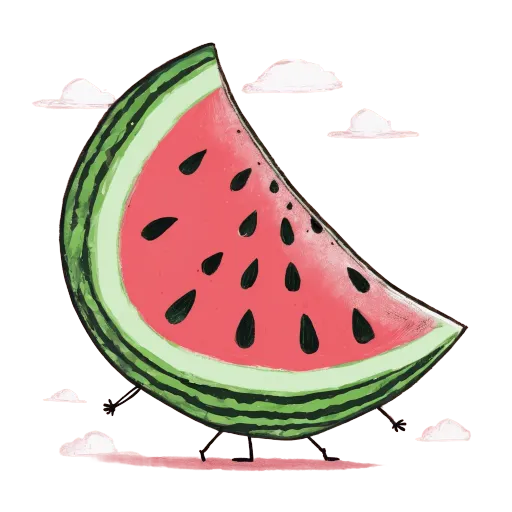 Image generated from A single Watermelon slice, childish, drawing