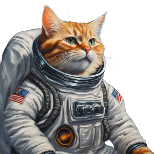 Image generated from A cat in outer space wearing a space suit