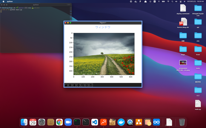 Matplotlibを活用してウィンドウへ画像を表示する