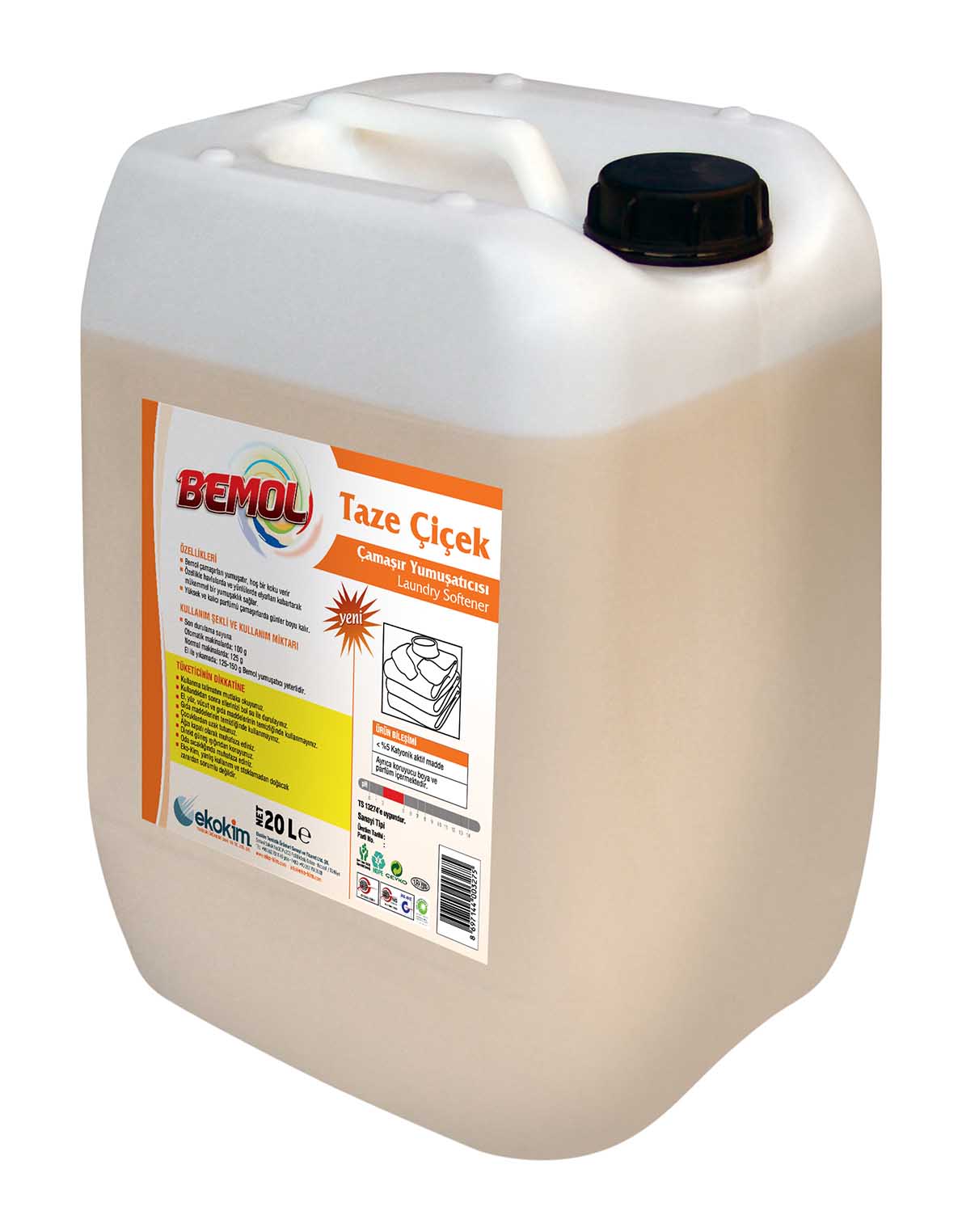 Bemol Taze Çiçek Yüksek Parfümlü Çamaşır Yumuşatıcı - 20 LT