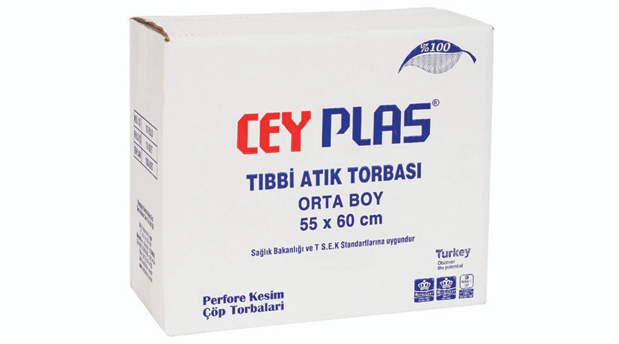 TIBBİ ATIK ÇÖP POŞETİ ORTA BOY (55X60)