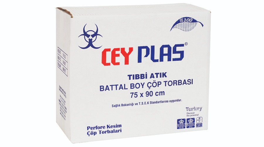 TIBBİ ATIK ÇÖP POŞETİ BATTAL BOY (75X90)