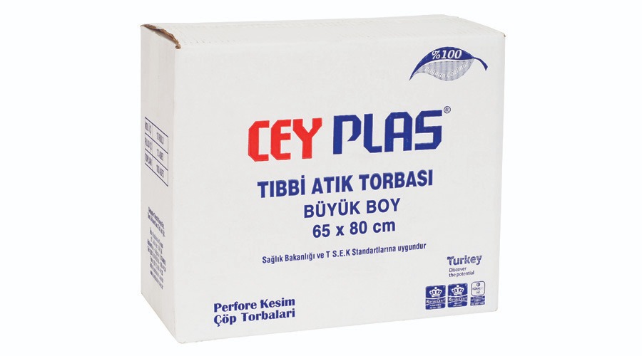 TIBBİ ATIK ÇÖP POŞETİ BÜYÜK BOY (65X80)