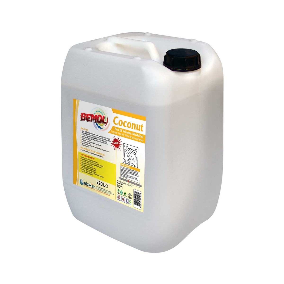 Bemol Coconut Hindistan Cevizi Kokulu Nemlendiricili Sıvı El Sabunu - 5 LT
