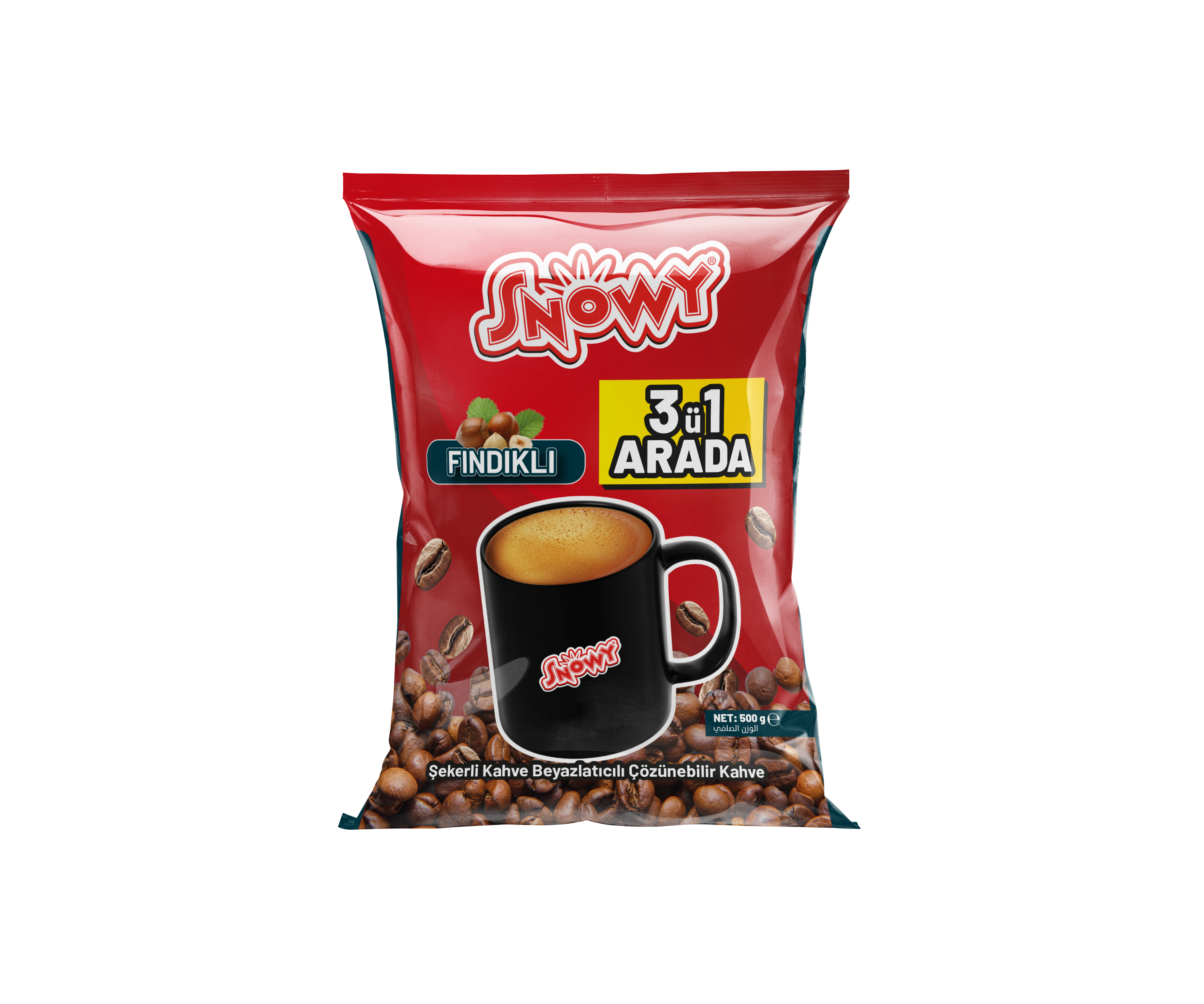 Snowy 3'ü 1 Arada Çözünebilir Granül Kahve 500 GR Fındıklı