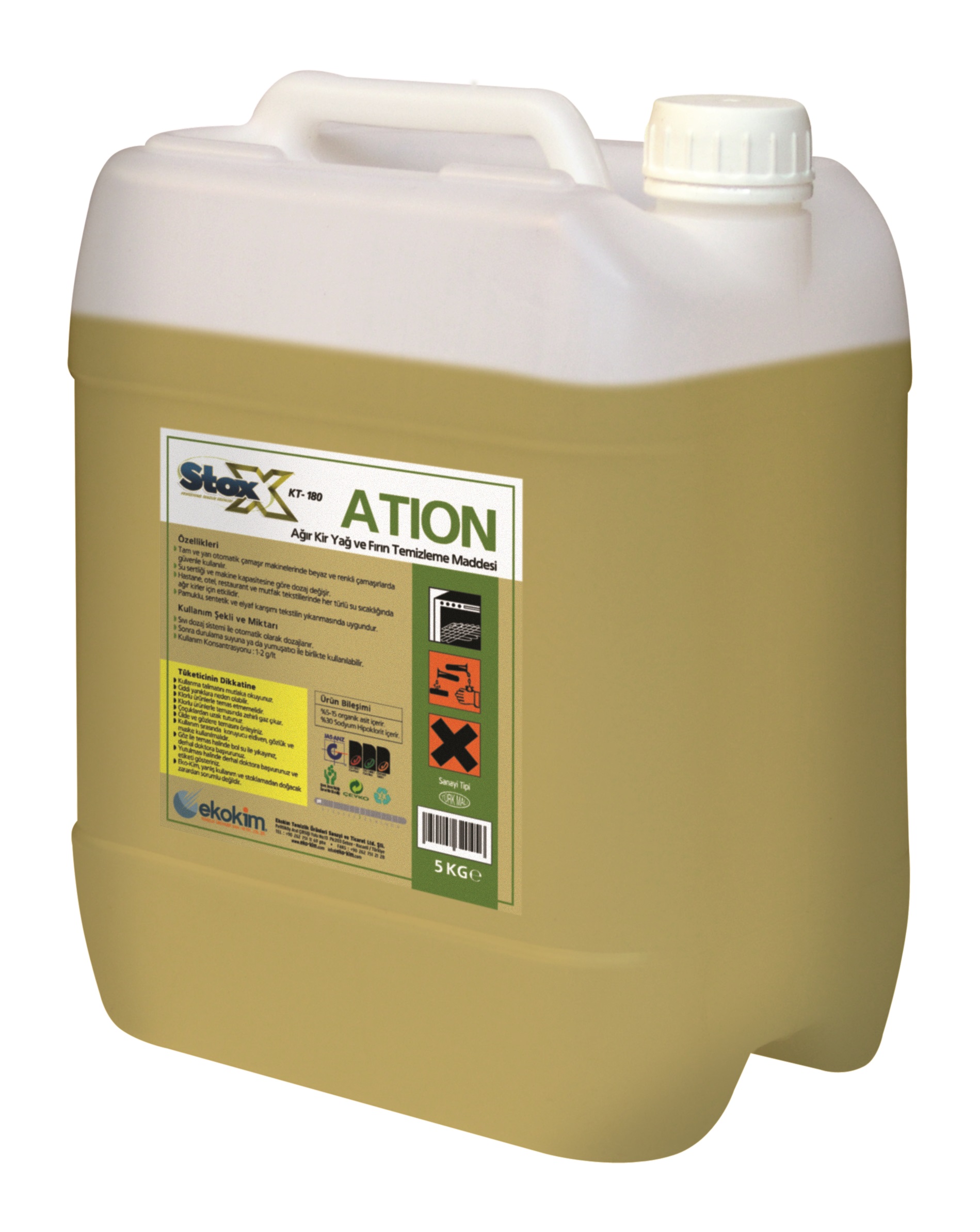 Stox Ation Bakterist Ağır Kir ve Yağ Sökücü Sıvı Temizleyici - 5 LT