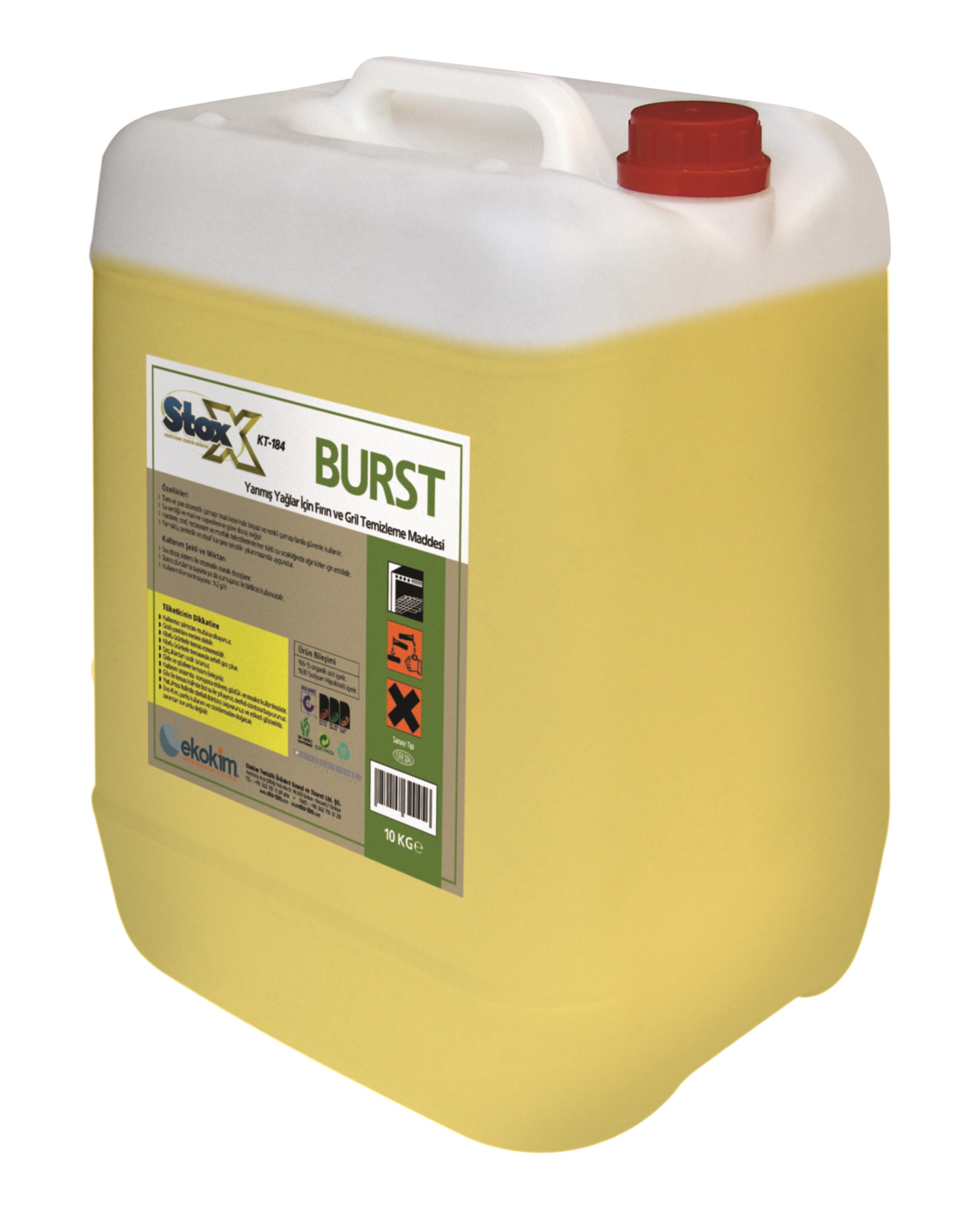 Stox Burst Fırın, Grill, Yanmış ve Karbonlaşmış Yağ Çözücü (Sıcak Yüzeyler İçin) - 20 LT