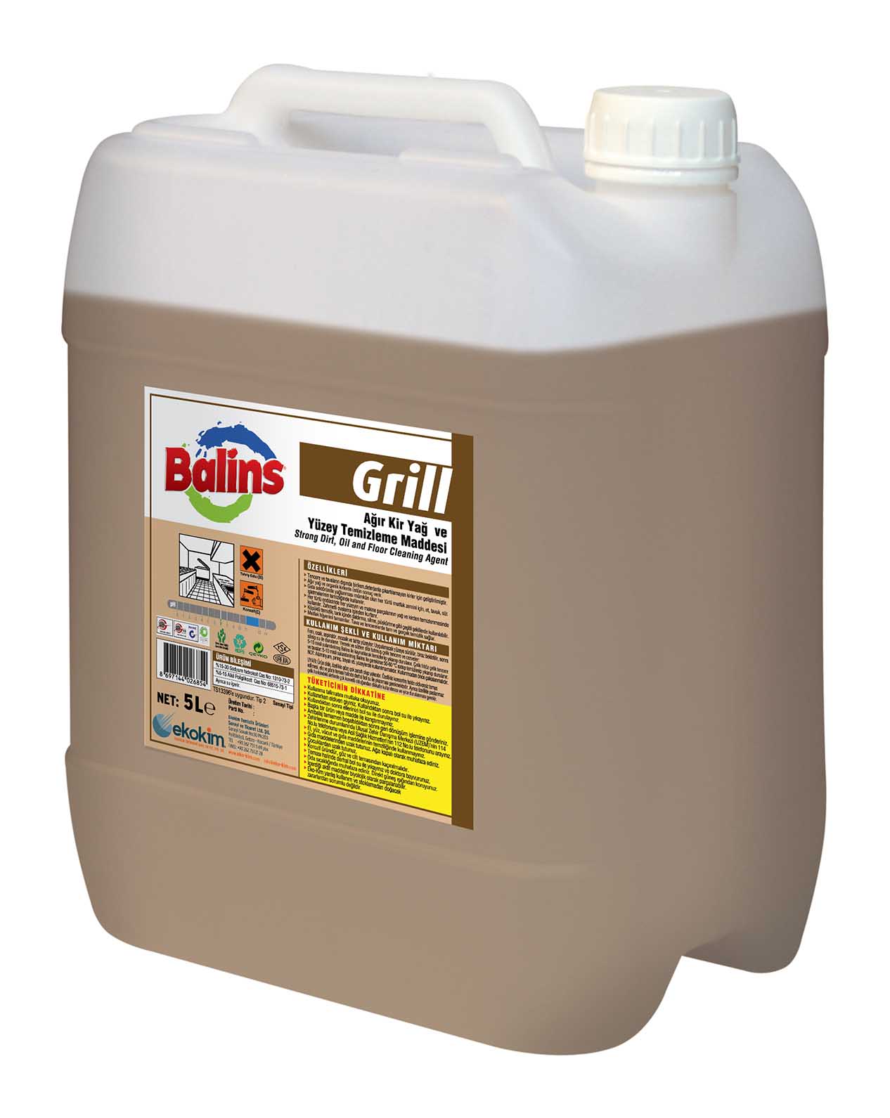 Balins Grill Mutfak Donanımları ve Yüzeyler İçin Ağır Kir Yağ Sökücü - 20 LT