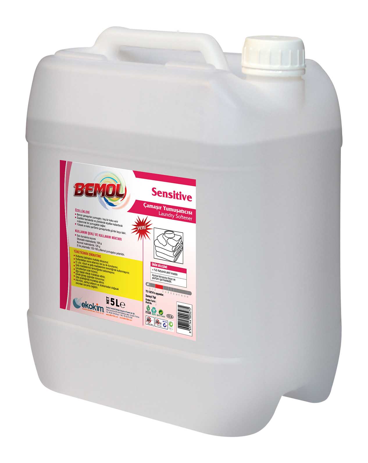 Bemol Sensitive Yüksek Parfümlü Çamaşır Yumuşatıcı - 5 LT