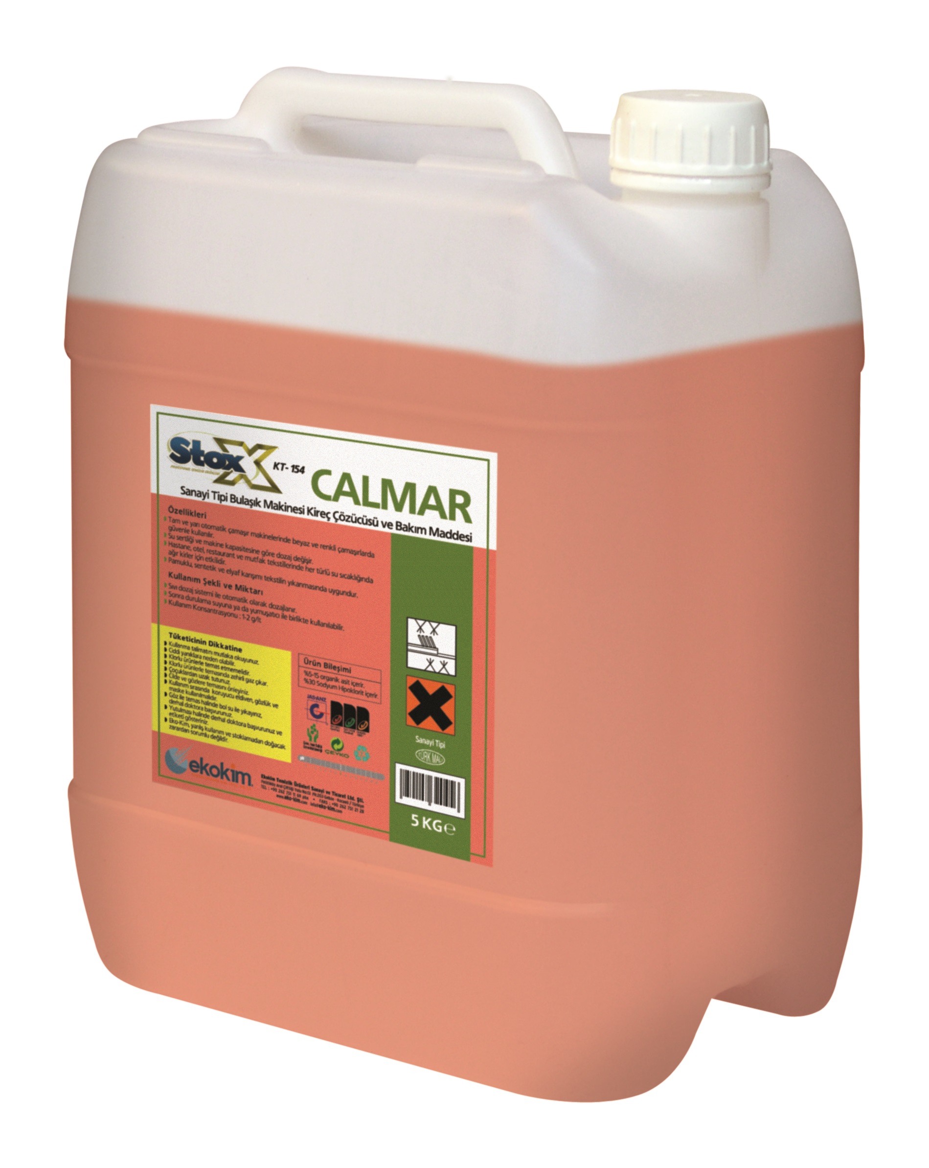 Stox Calmar Endüstriyel Bulaşık Makineleri için Kireç ve Pas Sökücü - 5 LT