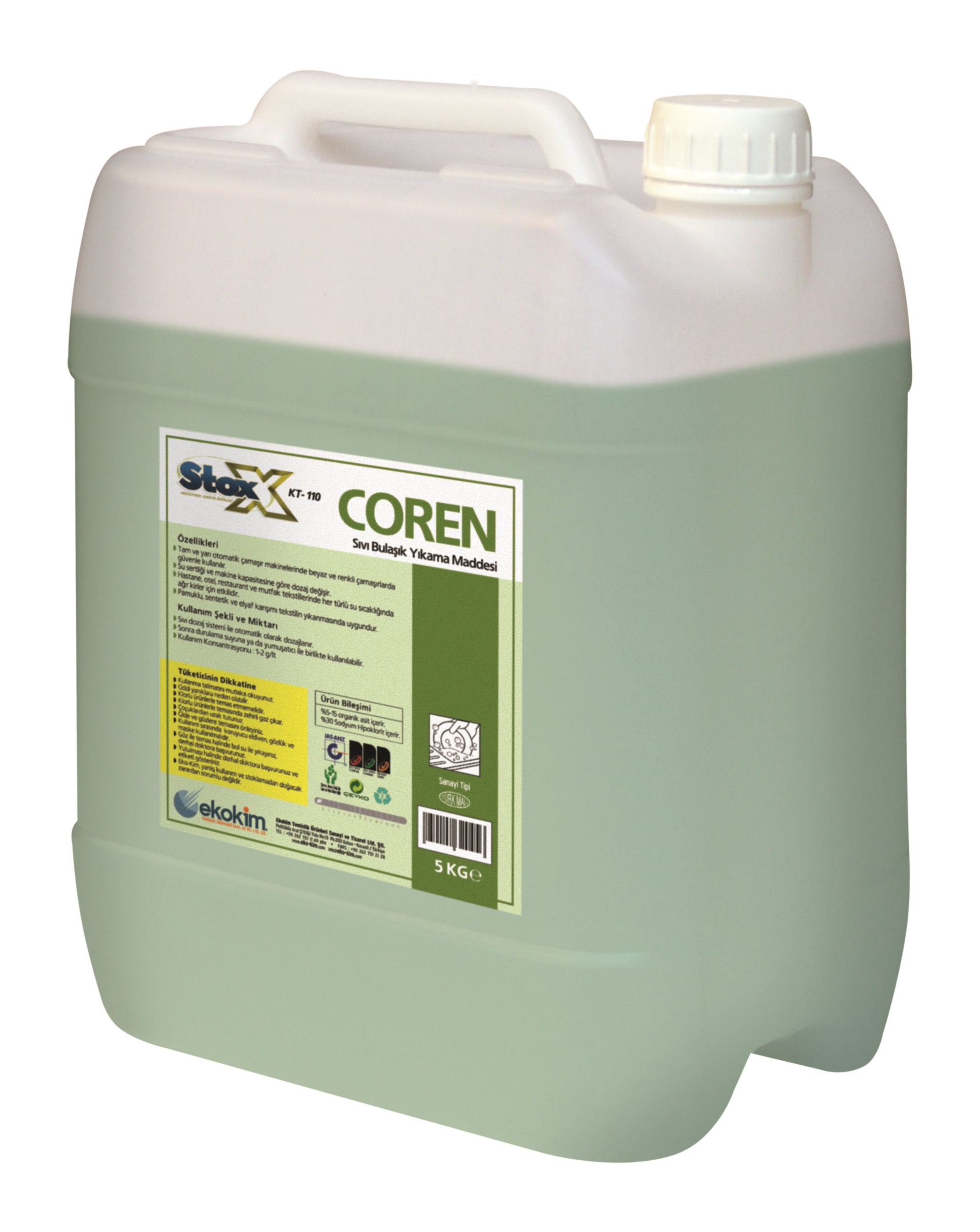 Stox Coren Yüksek Aktifli Sıvı Elde Bulaşık Yıkama Deterjanı - 5 LT