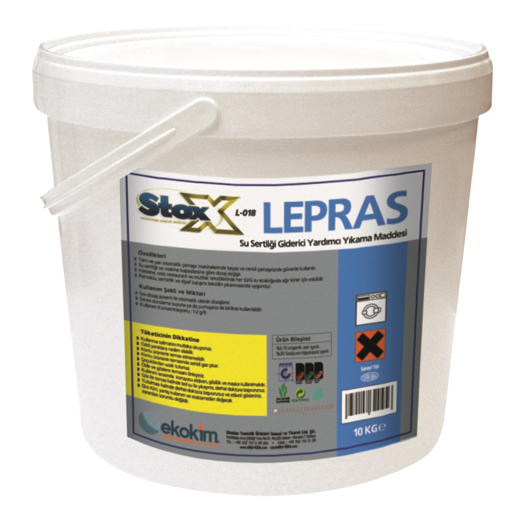 Stox Lepras Su Sertliği Giderici Toz Yardımcı Yıkama Maddesi - 10 KG