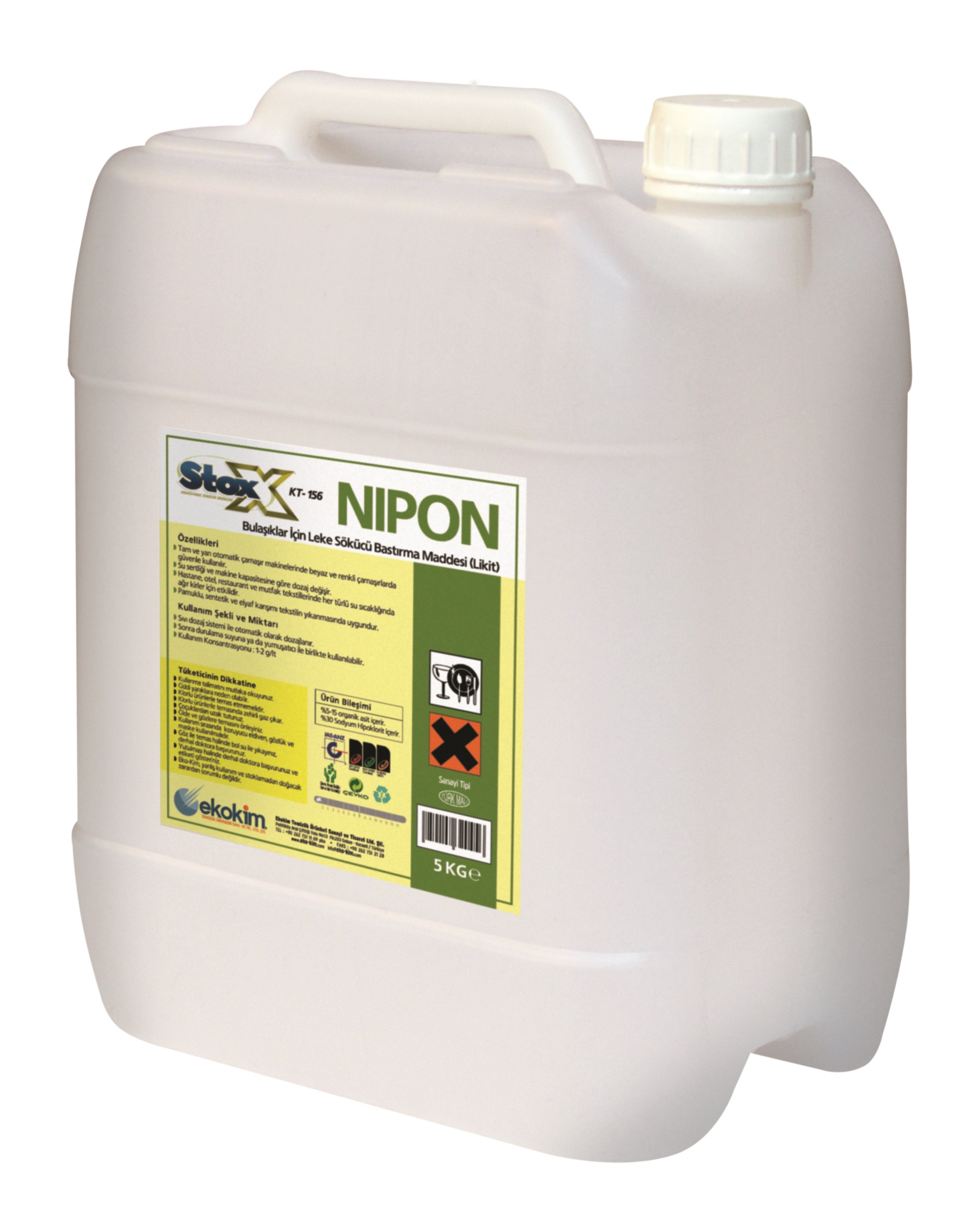 Stox Nipon Bulaşıklar için Leke Sökücü Ön Daldırma Maddesi - 5 LT